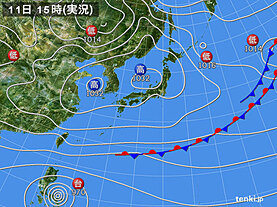 実況天気図(2020年11月11日)