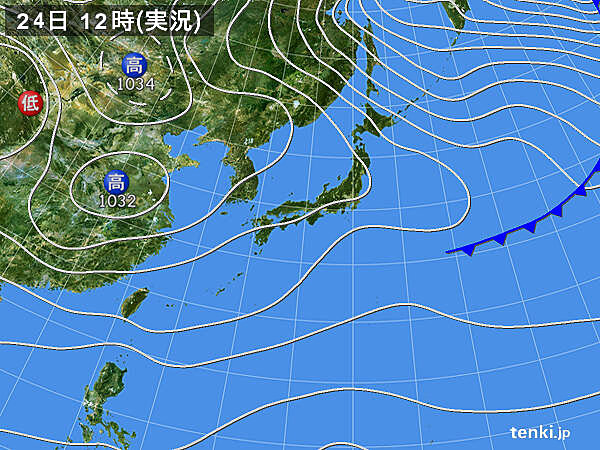 実況天気図(2020年11月24日)