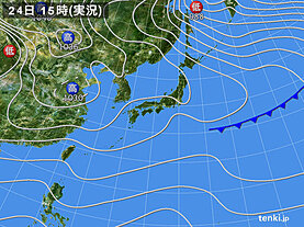 実況天気図(2020年11月24日)