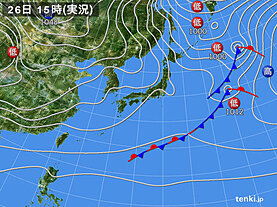 実況天気図(2020年11月26日)