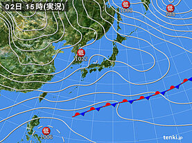 実況天気図(2020年12月02日)