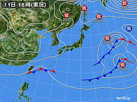 実況天気図(2020年12月11日)