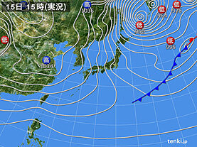 実況天気図(2020年12月15日)