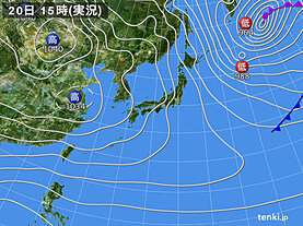 実況天気図(2020年12月20日)