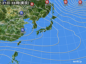 実況天気図(2020年12月21日)