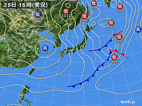 実況天気図(2020年12月25日)