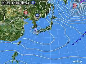 実況天気図(2020年12月26日)