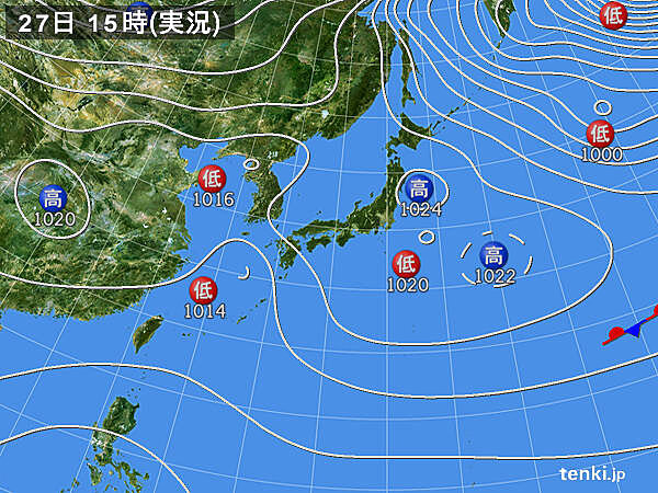 過去の実況天気図 年12月27日 日本気象協会 Tenki Jp