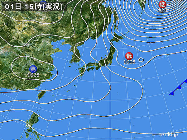 実況天気図(2021年01月01日)