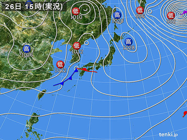 実況天気図(2021年01月26日)