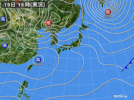 実況天気図(2021年02月19日)