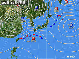 実況天気図(2021年02月26日)