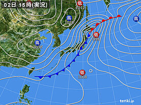 実況天気図(2021年03月02日)