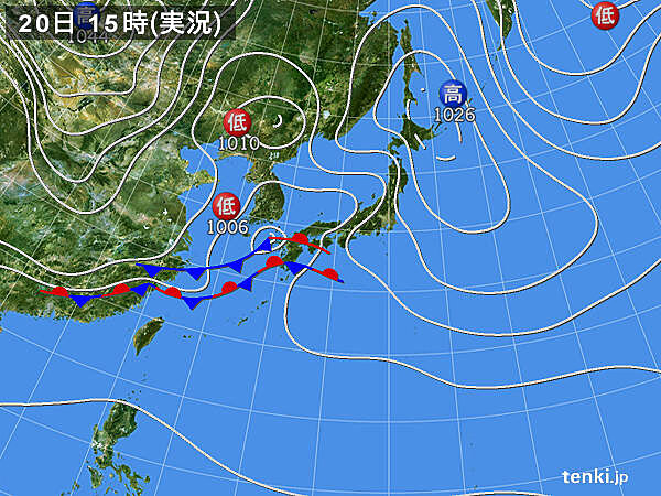 実況天気図(2021年03月20日)