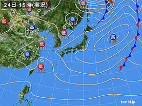 実況天気図(2021年03月24日)