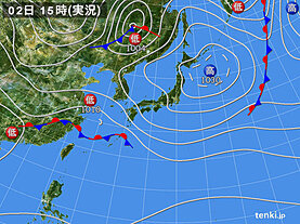 実況天気図(2021年04月02日)