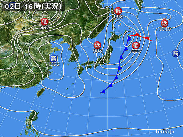 実況天気図(2021年05月02日)