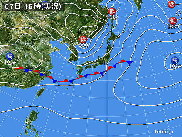 実況天気図(2021年05月07日)