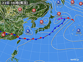 実況天気図(2021年05月22日)