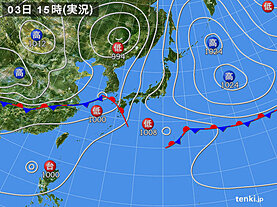 実況天気図(2021年06月03日)