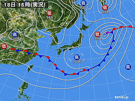 実況天気図(2021年06月18日)