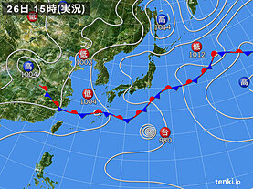 実況天気図(2021年06月26日)