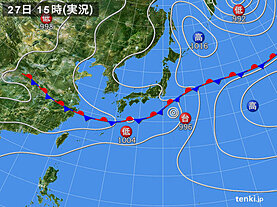 実況天気図(2021年06月27日)