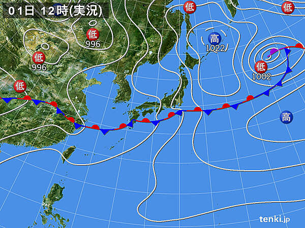 実況天気図(2021年07月01日)