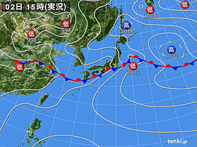 実況天気図(2021年07月02日)