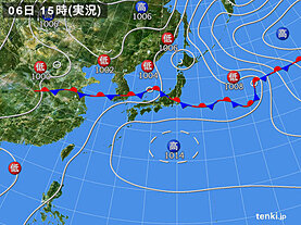 実況天気図(2021年07月06日)