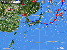 実況天気図(2021年07月09日)