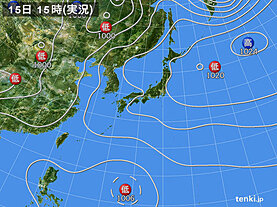 実況天気図(2021年07月15日)