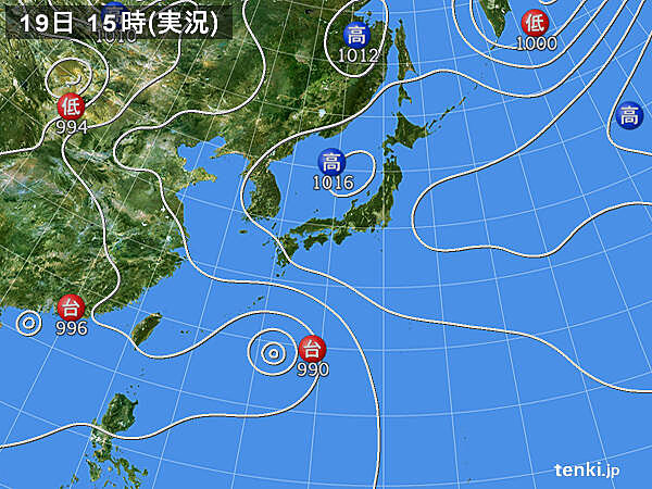 過去の実況天気図 21年07月19日 日本気象協会 Tenki Jp
