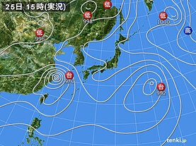 実況天気図(2021年07月25日)