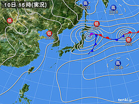 実況天気図(2021年08月10日)