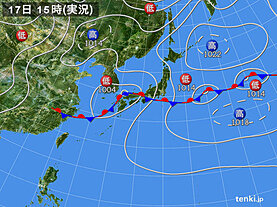 実況天気図(2021年08月17日)