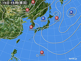 実況天気図(2021年08月19日)