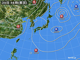 実況天気図(2021年08月20日)