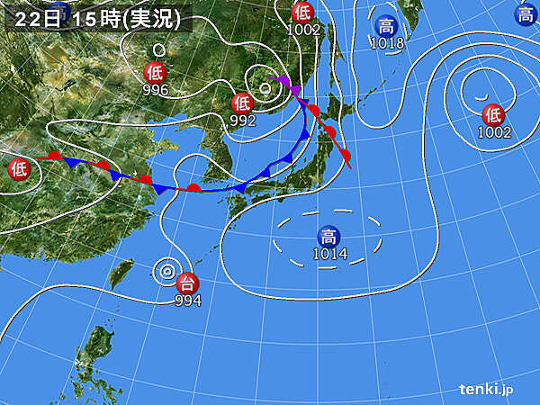 過去の実況天気図 21年08月22日 日本気象協会 Tenki Jp