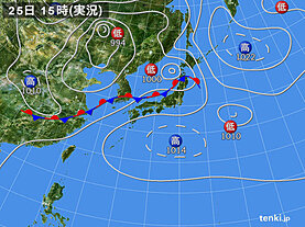 実況天気図(2021年08月25日)