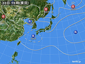 実況天気図(2021年08月30日)