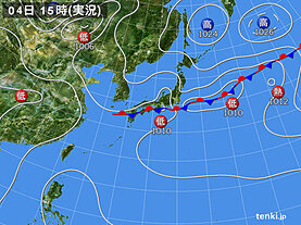 実況天気図(2021年09月04日)