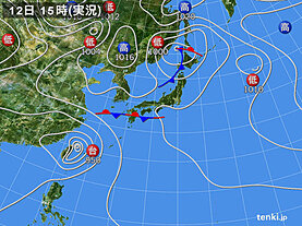 実況天気図(2021年09月12日)