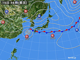 実況天気図(2021年09月15日)