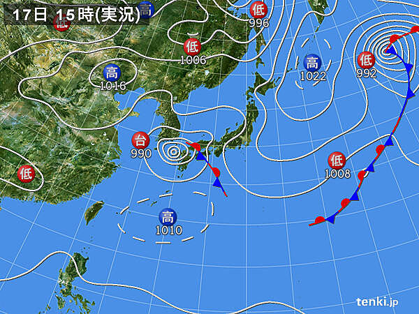 実況天気図(2021年09月17日)