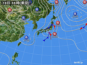 実況天気図(2021年09月18日)