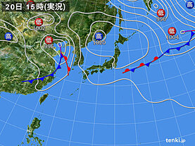 実況天気図(2021年09月20日)