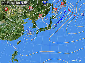 実況天気図(2021年09月23日)