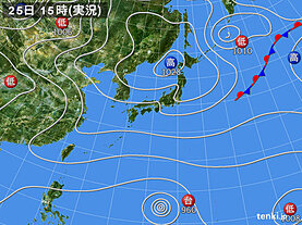 実況天気図(2021年09月25日)