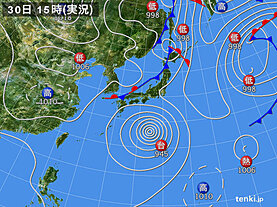 実況天気図(2021年09月30日)